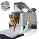 thumbnail image 1 of Arenero de acero inoxidable con tapa tamaño XXL extragrande para gatos grandes fácil de limpiar con pala incluida laterales altos antifugas de orina a, 1 of 7