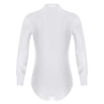 thumbnail image 4 of Jowowha Men's Shiny Rhinestones Latin Tango Dance Shirt Leotard Ballroom Modern Dancewear White M, 4 of 7