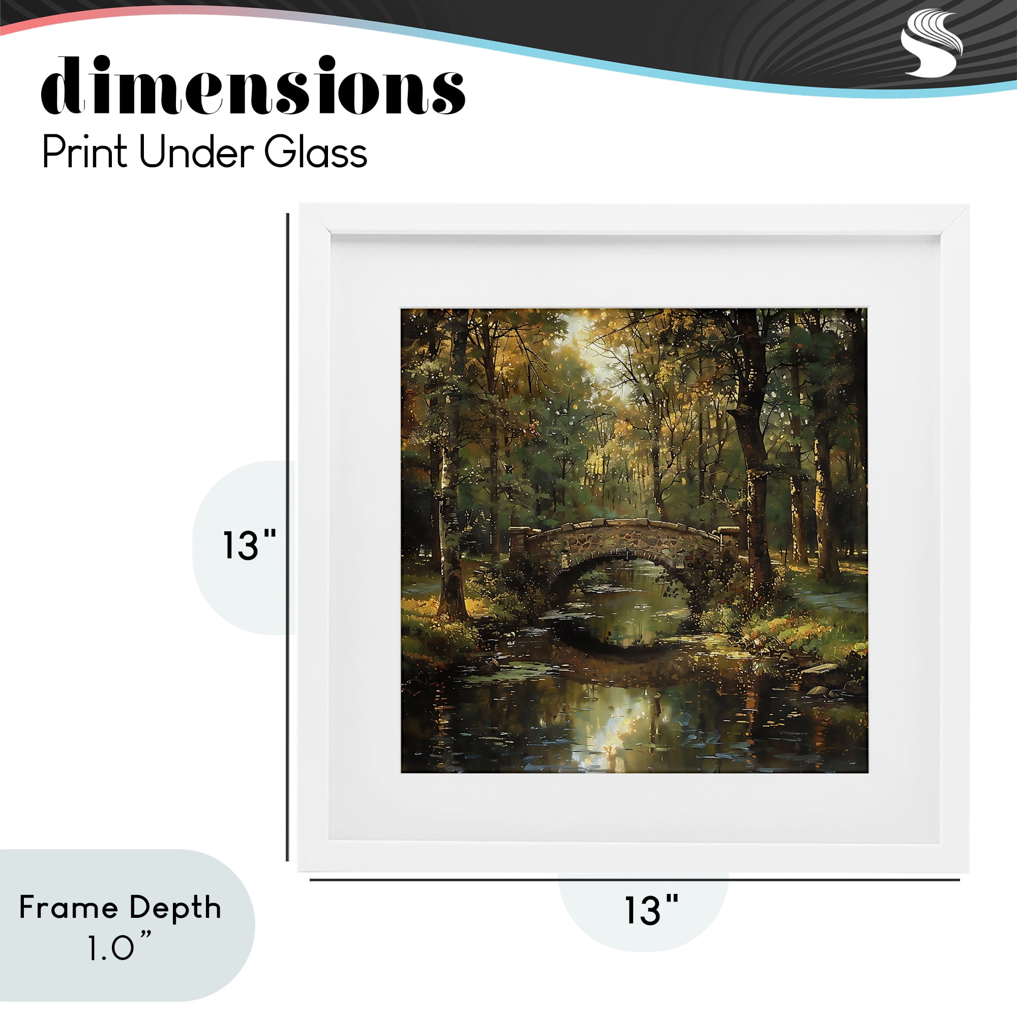 Stupell Industries Forest Bridge in Autumn Light White Framed Print Under Glass, design by Creative Studio