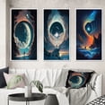 thumbnail image 1 of Designart "Inspiring Moonlight Outer Space III" Space Landscapes Framed Wall Art Set Of 3 - Orange Space Landscapes Frame Gallery Set For Office Decor, 1 of 6
