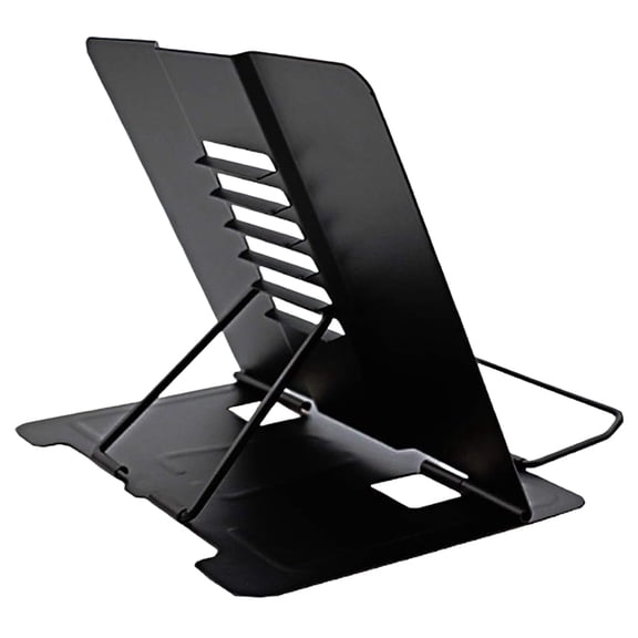 Azheeujy Metal Book Stand Folding Reading Book Holder with 6 Adjustable Angles and Paper Page Clip,Sturdy Desktop Book Holder for Cookbook,Magazine,Textbooks,Document,Music Book,Laptop,Tablet