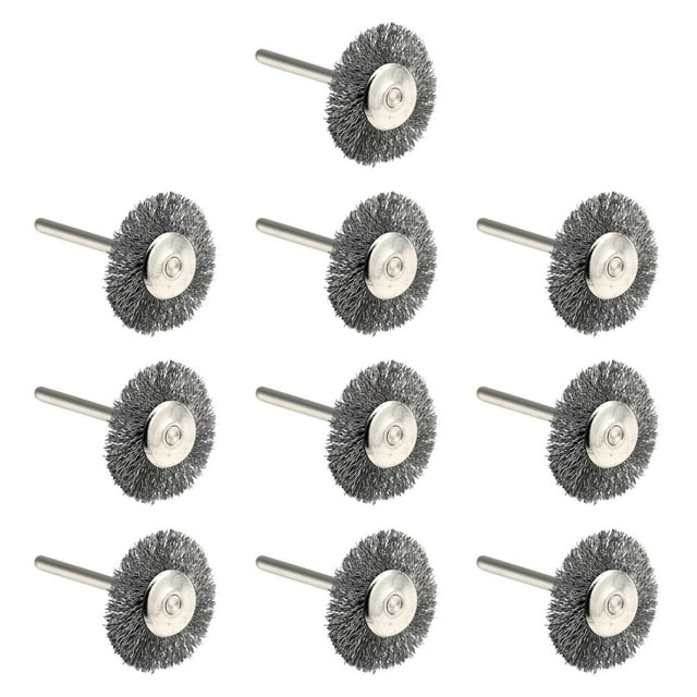10 piezas cepillos de alambre de acero para limpiar pequeños accesorios de herramientas de alimentación pesada para taladro para superficies de Cepillo de rueda