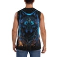 thumbnail image 4 of Pofeuu Cool Blue Light Wolf Print Men's Muscle T-Shirt, Sleeveless, Muscle Tank, Classic Muscle Tee Top For Men Casual Sleeveless Muscle T-Shirt Trendy Clothes-XX-Large, 4 of 7