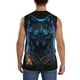 thumbnail image 4 of Fotbe Cool Blue Light Wolf Men's Camiseta sin Mangas Estampada para Hombres, Playera Casual para Gimnasio, Entrenamiento, Playa-Large, 4 of 7