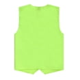 thumbnail image 2 of YUUMIN Kids Boys Girls Volunteers Activities Uniform Solid Color Button Irregular Hem Waistcoat Fluorescent Green M, 2 of 5