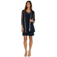 thumbnail image 2 of R&M Richards NAVY Women's Chevron Metallic Jacket Dress, US 18W, 2 of 4