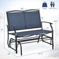 thumbnail image 3 of Gymax Patio Glider Rocking Bench Double 2 Person Chair Loveseat Garden Grey Blue, 3 of 8