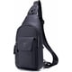 thumbnail image 1 of BULLCAPTAIN Bolso Cruzado de Cuero Genuino para Hombre, Mochila Cruzada con Correa Ajustable, Cierre de Zíper, Negro, 1 of 7