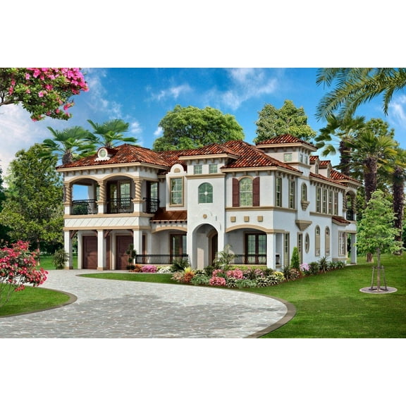 015-1147: Luxury Chateau 4 Bed, 5 Bath Luxury Home Plan, 5329 Sq Ft: Full Blueprints with License to Build by Home Plan Marketplace - Lesuto