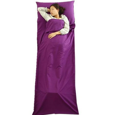 Lightweight Sleeping Bag Liner with Built-in Pillow Case For Camping