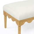 thumbnail image 4 of Pemberly Row Contemporary Cream Vegan Mohair Upholstered Bench, 4 of 5