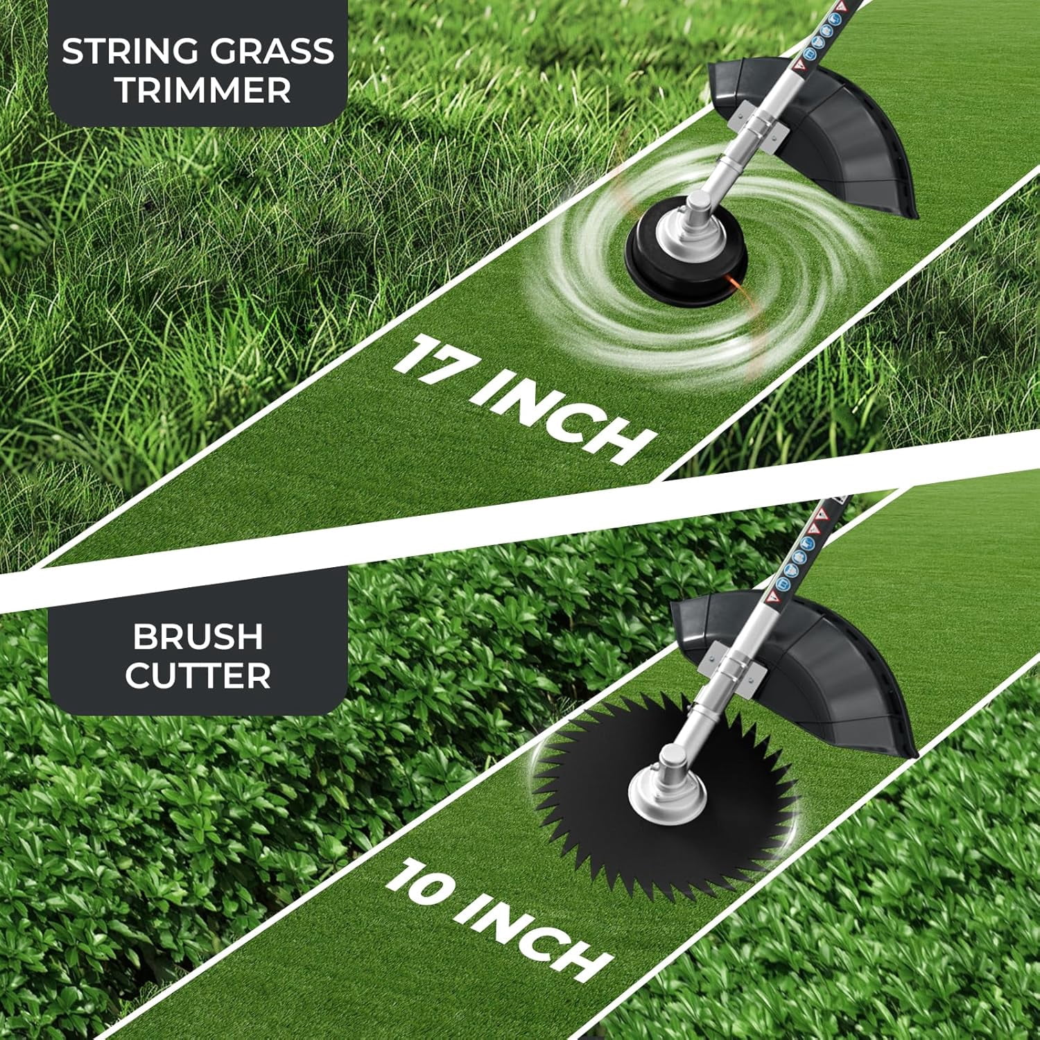 52CC 2-Stroke Gasoline-Powered Hedge Trimmer with 17-inch blades, a garden trimming tool for tree pruning and branch cutting.