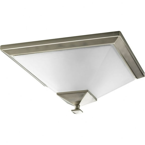 Progress Lighting, Clifton Heights, 2-Light Flush Mount, Brushed Nickel, Etched Glass Shade