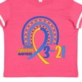 thumbnail image 4 of Inktastic 3-21 World Down Syndrome Day Blue and Yellow Rainbow Ribbon Boys or Girls Toddler T-Shirt, 4 of 5