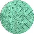 thumbnail image 1 of Ahgly Company Indoor Round Abstract Turquoise Blue Modern Area Rugs, 6' Round, 1 of 4