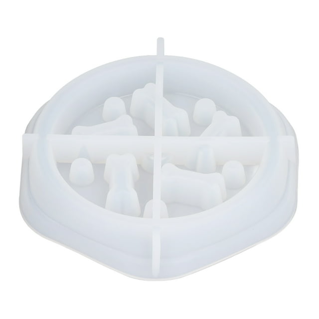 Molde de resina DIY para hacer tu propio diseño práctico y práctico de silicona duradera y portátil para perro. Molde de silicona para plato de comida para perro.
