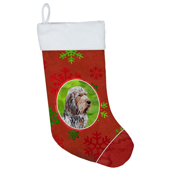 Carolines Treasures SC9756-CS Otterhound Red Snowflakes Holiday Christmas Stocking Large multicolor