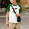 thumbnail image 3 of vdgthytj Kids Valentine's Day T-Shirt Raglan Short Sleeve Heart Graphic Round Neck Tee Tops for Boy Girl 3-14 Years, 3 of 8