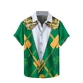 thumbnail image 2 of Mens St Patricks Day Shirts, Button Up Shirt Men Short Sleeve, Men Saint Patrick Printed Turndown Collar Shirts Short Sleeved Tops Lapel Shirt, 2 of 5