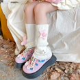 thumbnail image 3 of 27cm/42cm Children Aldult Korean Lolita Leg Warmers Kids Cute Knitted Warm Foot Cover for Girls Elastic Tube Socks Y2K Gloves, 3 of 6