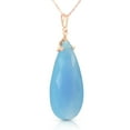 thumbnail image 2 of Galaxy Gold 14K Rose Gold Aqua Blue Chalcedony Briolette Necklace - Communication & Serenity - 16" to 24" - Fine Jewelry for Women, 2 of 3