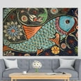 thumbnail image 2 of Abstract Printed, Abatract Fish Poster, Pattern Wall Decor, Animal Wall Decor, Contemporary Poster, Colorful Printed, Fish Canvas Art, Canvas Wall Decor - White Framed, 2 of 9