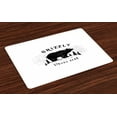 thumbnail image 1 of Ambesonne Bear Place Mats Set of 4, Strong Wild Animal Forest, Standard Size, Black White, 1 of 4