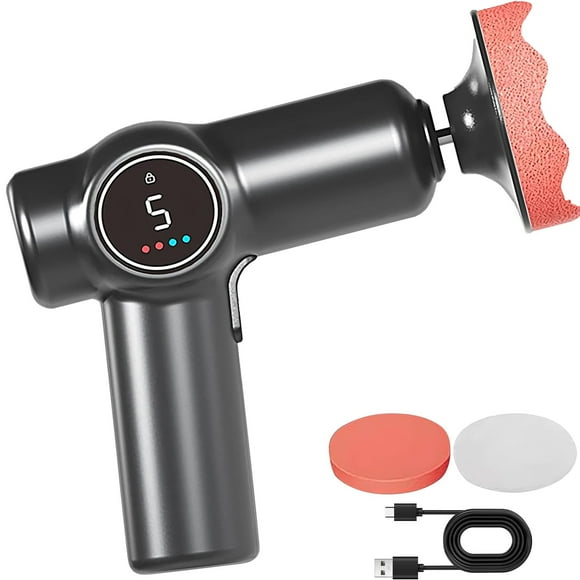 Cordless Car Buffer Polisher Kit - 2-Speed Portable Polishing Machine with Ergonomic Handle & Powerful Motor, 17.8x14.5cm, for Car Detailing, Waxing, Buffing & Scratch Removal