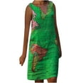thumbnail image 1 of Birdeem Mode Femme Décontractée Grande Taille Robe Sans Manches à Col en V Imprimé Carte, 1 of 9