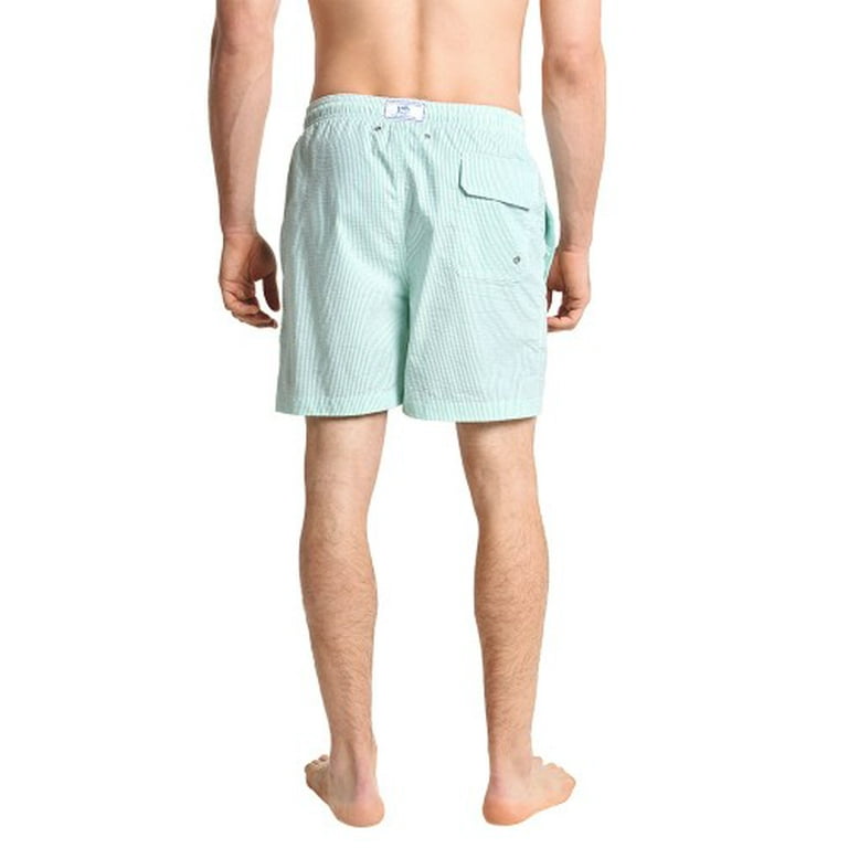 Southern Tide Mens Seersucker Stripe Swim Trunks (Green, XX-Large