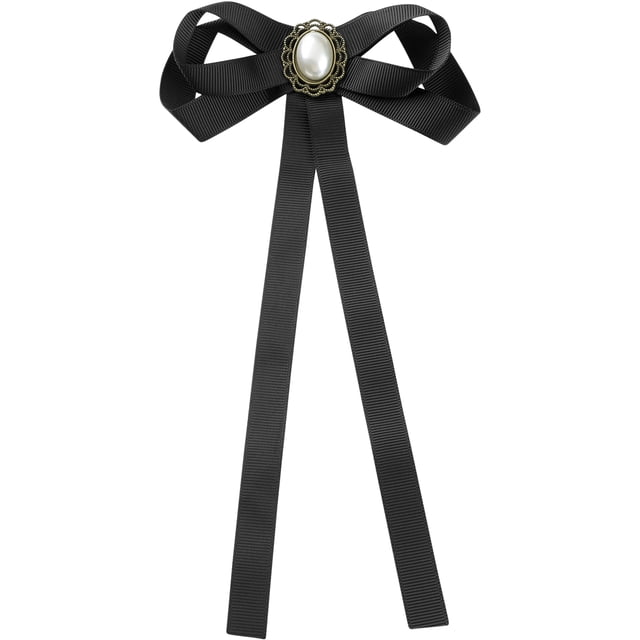 INSPIRE CHIC Broche de lazo preatado para mujeres con perla falsa