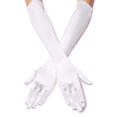 thumbnail image 2 of Fdelink Women'S Long Satin Finger Gloves Elbow Length 1920S Opera Bridal Dance Gloves Arm Sleeve (White), 2 of 5