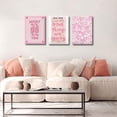 thumbnail image 2 of Trendy Preppy Canvas Wall Art Framed Set of 3 Pink Lucky You Poster Prints Queen of Hearts Poker Aesthetic Pictures Retro Guest Check Decor Painting for Living Room Bedroom Bathroom 12x16in, 2 of 7