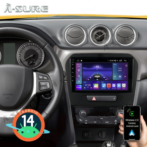 2 64GB Android 14 Car Radio Stereo for Suzuki Vitara LY MK4 2015-2024, 9" Wireless CarPlay Android Auto GPS Nav WiFi Bluetooth SWC DSP FM RDS