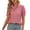 Red, variant on Women's Plaid Puff Sleeve Summer Top | V Neck Button Up Shirt Blouse for Work Casual