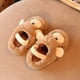 thumbnail image 4 of Pantuflas de terciopelo coral para niños y niñas, suaves y antideslizantes, con diseño de pingüino y pájaro, con banda de goma, forro polar sintético marrón 14, 4 of 5