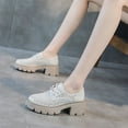 thumbnail image 5 of Lufly Lady Style Slope Heeled Casual Shoes Hollow Out Breathable Thick Heeled Lace Up Deep Mouth Single Shoes Retro Thick Heeled Style Casual Shoes, 5 of 6