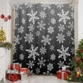 thumbnail image 3 of Black White Snowflake Christmas Shower Curtain, Winter Xmas Snowflakes Waterproof Fabric Shower Curtains with 12 Hooks, Bathroom Curtain Set for Bathroom Accessories Decor, 36 x 72 Inches, 3 of 9