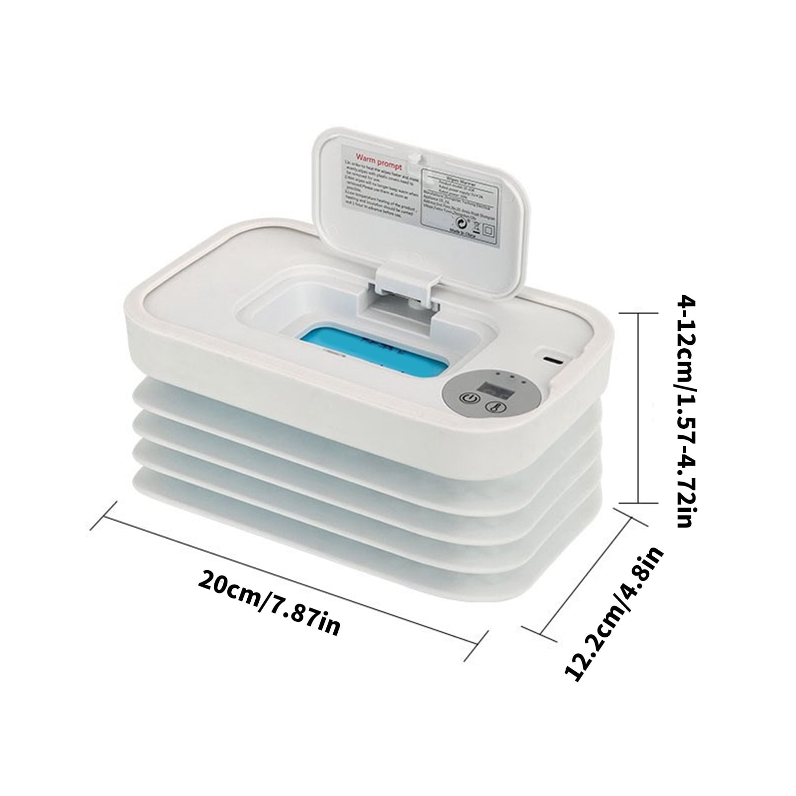 Foldable Infant Wet Wipe Warmer Heating Systems 3 Heat Modes High Capacity Storage Safe Plastic Construction