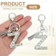 thumbnail image 2 of Llave de letra inicial Uxcell con borlas y perlas, llavero de letra Z brillante con strass y anillo para llaves, bolso, carteras, llaves de coche, taza, plata, 2 of 7