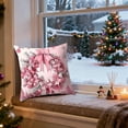thumbnail image 4 of Christmas Pillow Covers 18x18 inch Christmas Tree Design, Soft Pink Square Cushion Cover for Sofa Chair, Living Room Holiday Decor B, 4 of 6