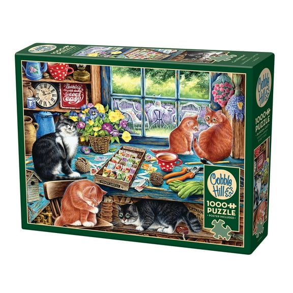Cobble Hill 1000 Piece Puzzle: Cats Retreat - Reference Poster Included, High Quality Jigsaw, Earth Friendly Materials