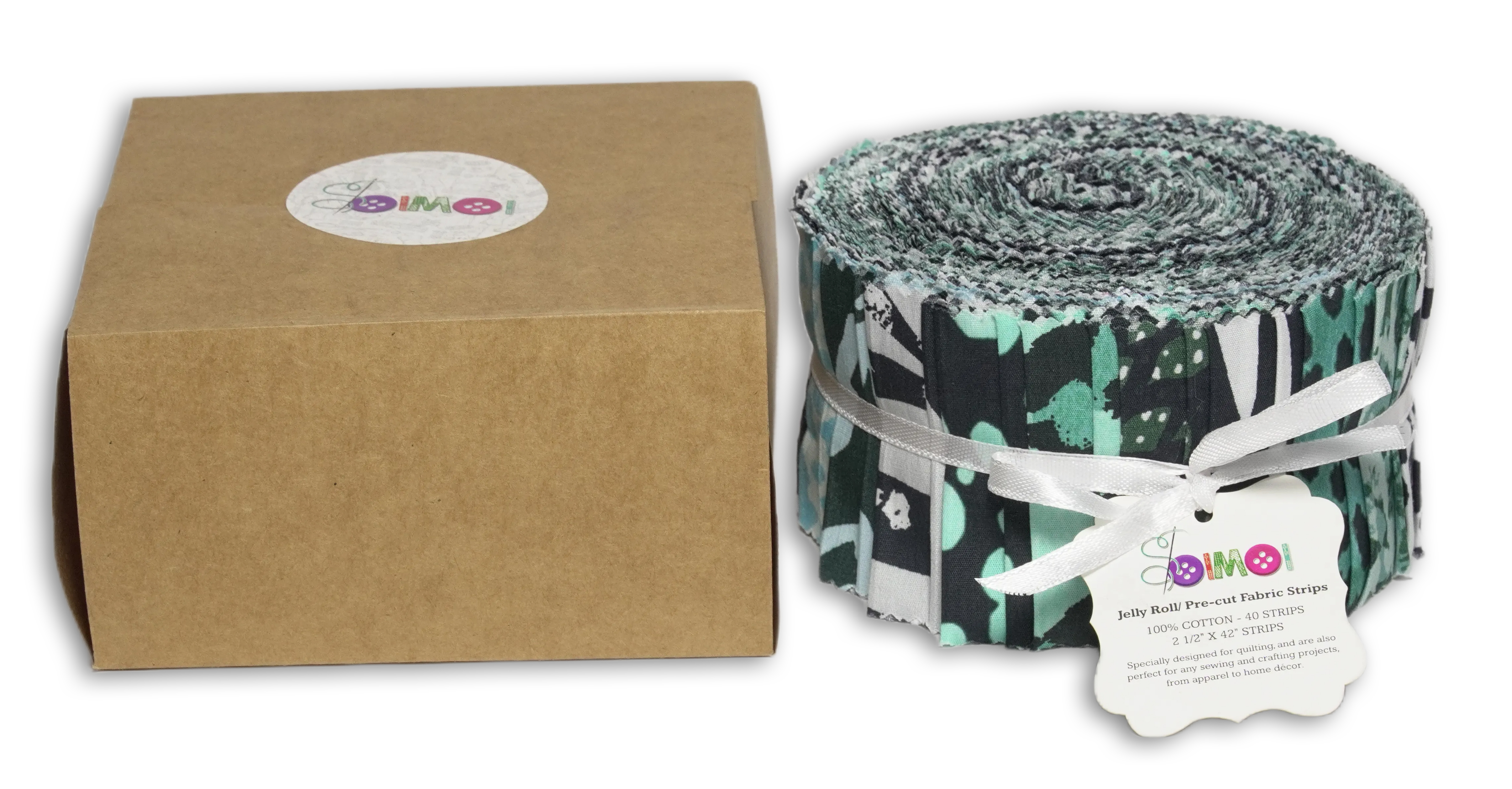 Soimoi 40Pcs Animal Skin Print Cotton Precut Fabrics for Quilting Craft Strips 2.5 x 42 inches Jelly Roll