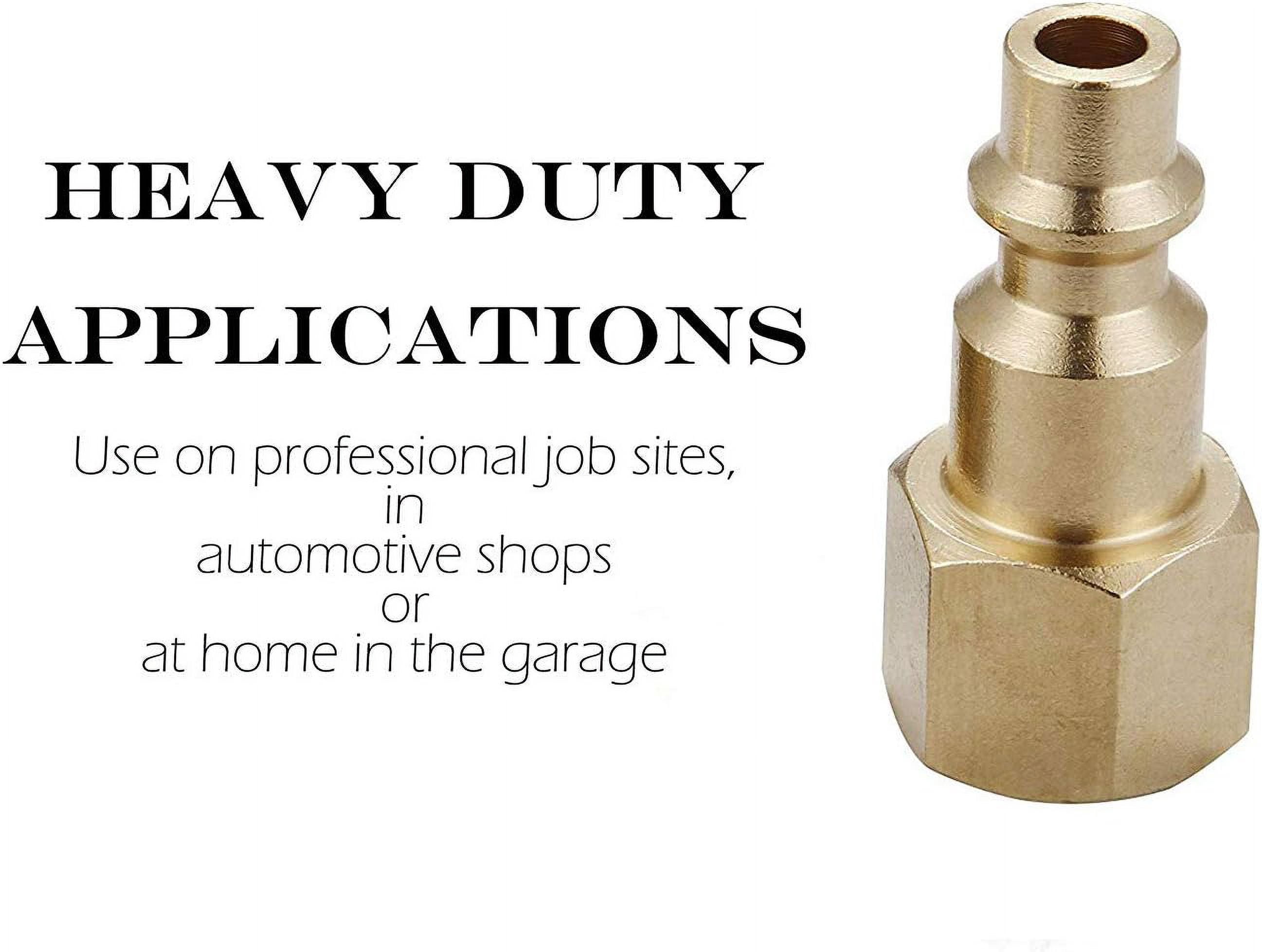 MKEUDQ-Air Hose Fittings And Air Coupler Plug, Air Compressor Quick-Connect FNPT Female Plug Kit (Industrial Type D, 1/4-Inch NPT Female Thread, Solid Brass, 2 Piece)