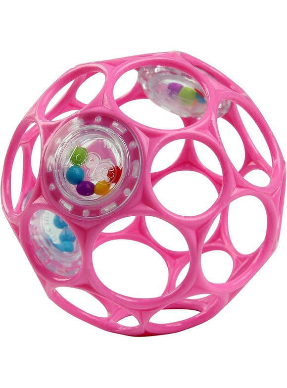 Bright Starts Oball Rattle Easy-Grasp Toy - Pink, Ages Newborn - 1 Count (Pack of 1)