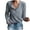 Gray, variant on LEAVINGSUO 2026 Fall Womens Tops Plus Fashion Women Casual Buttoned V-neck Long-sleeved Blouse