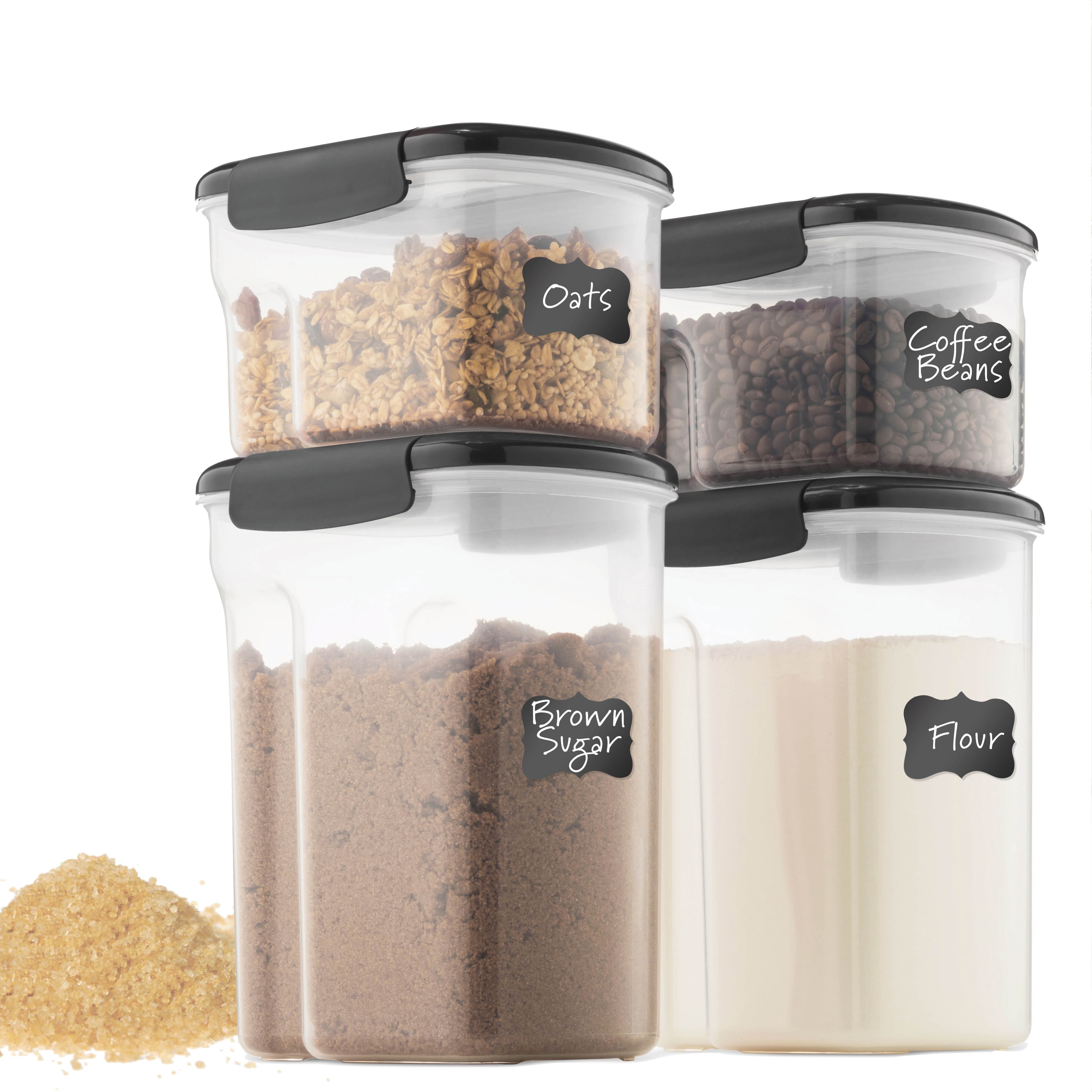 Large 4 Pack Food Storage Containers Set With Airtight Lids BPA Free