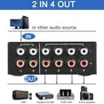 thumbnail image 3 of Switcher RCA Bidireccional de 4 Vías Splitter HiFi AV L/R Canal de Sonido 2 en 4 Salidas O 4 en 2 Salidas, 3 of 10