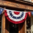 thumbnail image 5 of Beautynvta 1 Pc American Pleated Fan Flag, 4th of July Decorations, Patriotic Fourth of July Banner, Red White and Blue American Flag Bunting for Outside Porch Garden Decor, 5 of 7