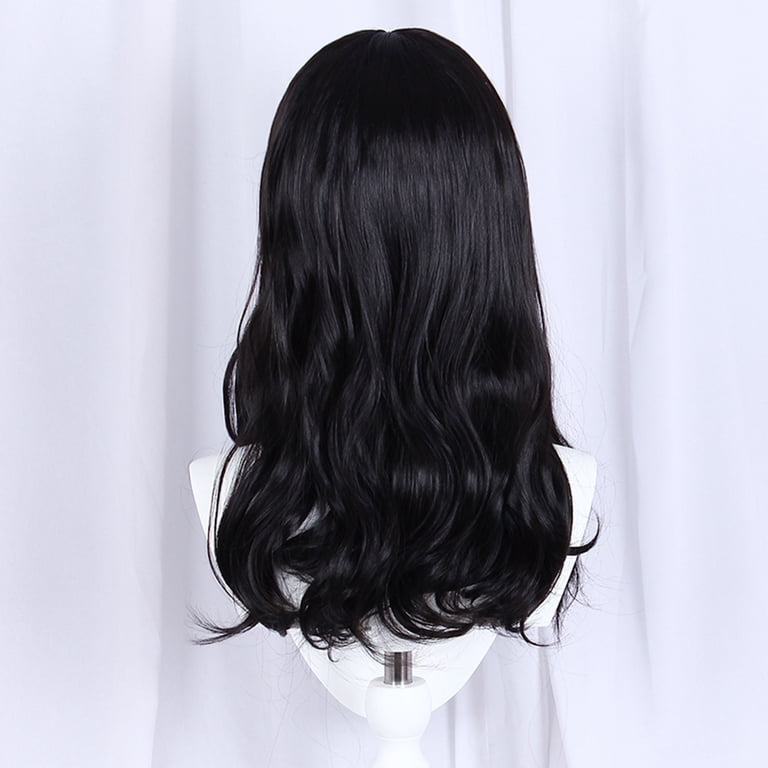 Thick off black medium length Fullcap wig 2020 Generic Medium Length Black Wig for Women - Straight  main image 2